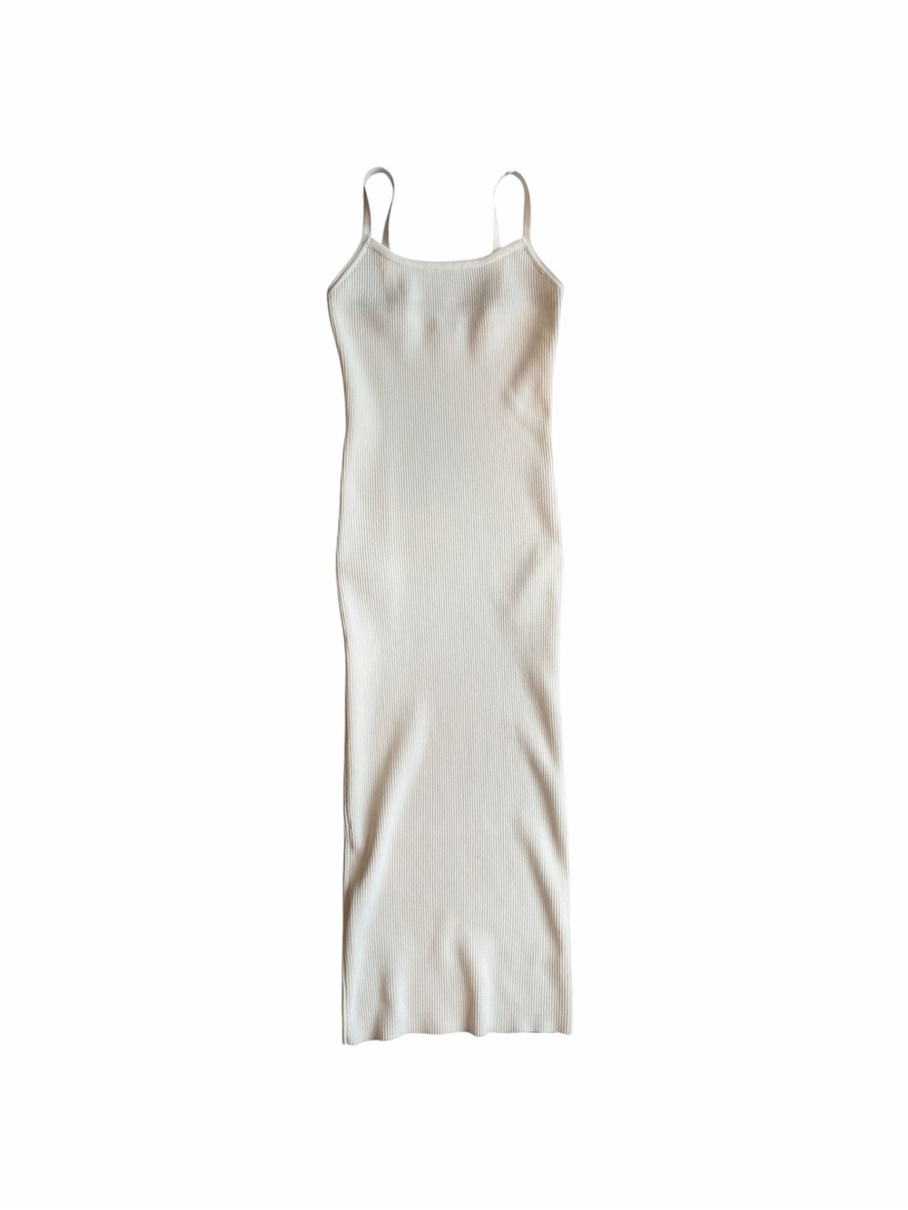 Forever 21 Metallic White Ribbed Midi bodycon knit Dress Small F21